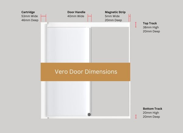 Vero Retractable Shower Door - 1750mm x 700mm - Image 2